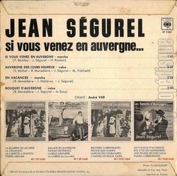 [Pochette de Si vous venez en Auvergne (Jean SGUREL) - verso]