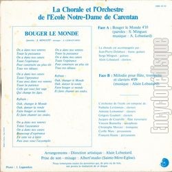 [Pochette de Bouger le monde (La CHORALE ET L’ORCHESTRE DE L’COLE NOTRE-DAME DE CARENTAN) - verso]