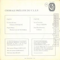 [Pochette de Ce mois de mai (CHORALE PRLUDE DU C.L.E.P.) - verso]