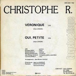 [Pochette de Vronique (Christophe R.) - verso]