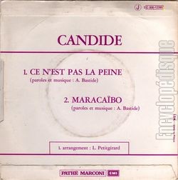 [Pochette de Ce n’est pas la peine (CANDIDE (2)) - verso]