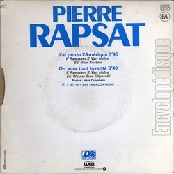 [Pochette de J’ai perdu l’Amrique (Pierre RAPSAT) - verso]