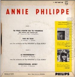 [Pochette de Le mannequin (Annie PHILIPPE) - verso]