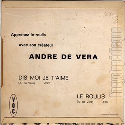 [Pochette de Le roulis (Andr DE VERA) - verso]