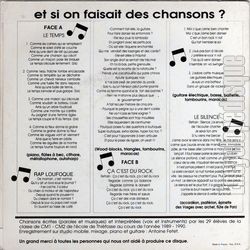 [Pochette de Et si on faisait des chansons ? (Les CM DE THIFOSSE) - verso]