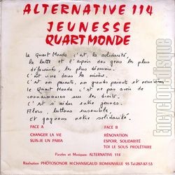 [Pochette de Changer la vie (ALTERNATIVE 114) - verso]