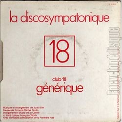 [Pochette de La discosympatonique (CLUB 18 DU PALAIS-ROYAL) - verso]