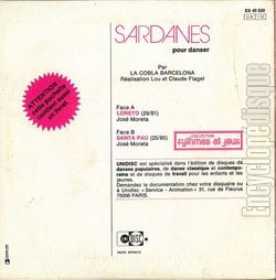 [Pochette de Sardanes pour danser (DOCUMENT) - verso]