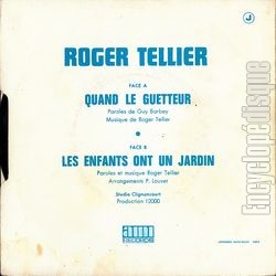 [Pochette de Quand le guetteur (Roger TELLIER) - verso]