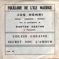 [Pochette de Couzin couzine (Jos HENRI) - verso]