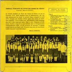 [Pochette de Rossignolet sauvage (CHORALE D’ENFANTS DU FOYER DES JEUNES DE FONTOY) - verso]