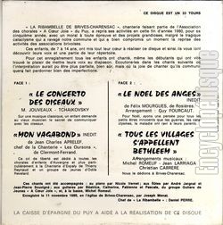 [Pochette de Le concerto des oiseaux (La RIBAMBELLE DE BRIVES-CHARENSAC) - verso]