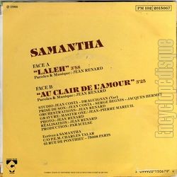 [Pochette de Laleh (SAMANTHA (2)) - verso]