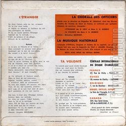 [Pochette de L’tranger (Les MNESTRELS DE LA GRCE) - verso]