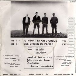 [Pochette de Il meurt et on l’oublie (ROUGE OUTREMER) - verso]