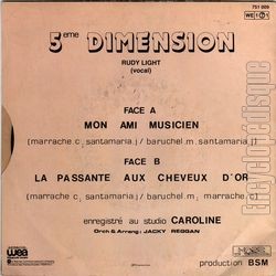 [Pochette de Mon ami musicien (5ME DIMENSION) - verso]