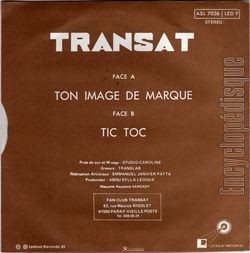 [Pochette de Ton image de marque (TRANSAT (2)) - verso]