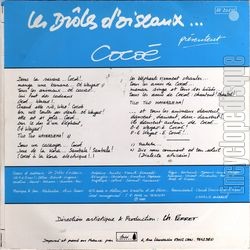 [Pochette de Coco (Les DRLES D’OISEAUX) - verso]