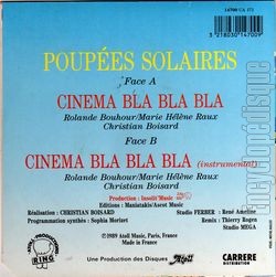 [Pochette de Cinma bla bla bla (POUPES SOLAIRES) - verso]