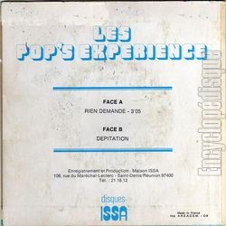 [Pochette de Rien demand (Les POP’S EXPERIENCE) - verso]