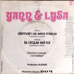 [Pochette de Demain ce sera mieux (YANN & LISA) - verso]