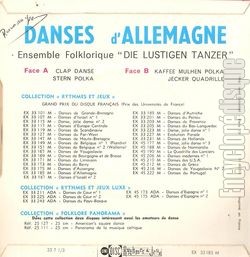 [Pochette de Danses d’Allemagne N1 (DOCUMENT) - verso]