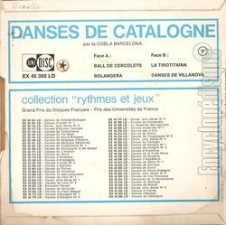 [Pochette de Danses de Catalogne (DOCUMENT) - verso]