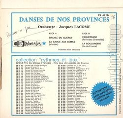 [Pochette de Danses de nos provinces (DOCUMENT) - verso]