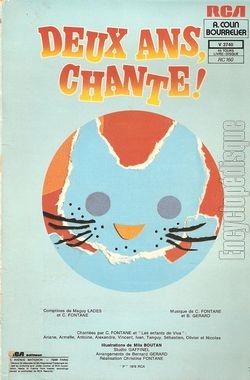 [Pochette de Deux ans, chante ! - volume 1 (Christine FONTANE) - verso]