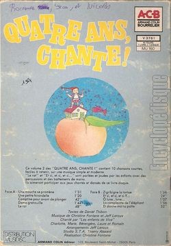 [Pochette de Quatre ans, chante ! - volume 2 (Christine FONTANE) - verso]