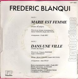 [Pochette de Marie est femme (Frdric BLANQUI) - verso]