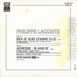 [Pochette de Moi, je suis comme elle (Philippe LACOSTE) - verso]