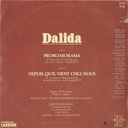 [Pochette de Problemorama (DALIDA) - verso]