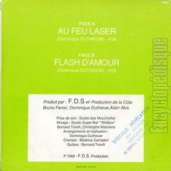 [Pochette de Au feu laser (Alain AKIS) - verso]