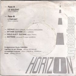 [Pochette de Le soldat (HORIZON (4)) - verso]