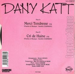 [Pochette de Merci tendresse (Dany KATT) - verso]