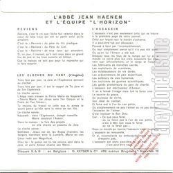 [Pochette de Reviens (Jean HAENEN) - verso]