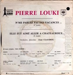 [Pochette de Ne me parlez pas des vacances (Pierre LOUKI) - verso]