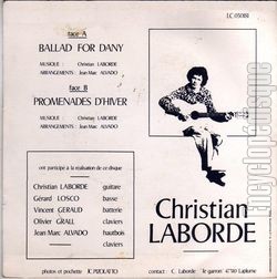 [Pochette de Ballad for Dany (Christian LABORDE) - verso]