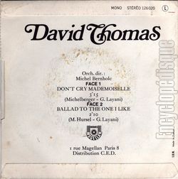 [Pochette de Don’t cry mademoiselle (David THOMAS) - verso]