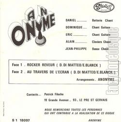 [Pochette de Rocker rveur (ANONYME) - verso]