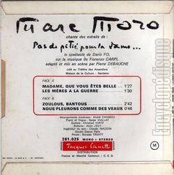 [Pochette de Pas de piti pour la dame (Marc MORO) - verso]