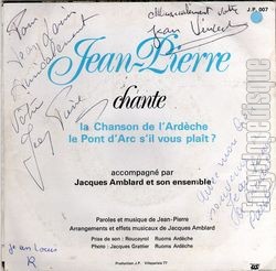 [Pochette de Jean-Pierre chante l’Ardche (JEAN-PIERRE (2)) - verso]