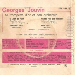 [Pochette de La leon de twist (Georges JOUVIN) - verso]