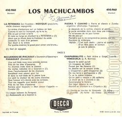 [Pochette de La petenera (Los MACHUCAMBOS) - verso]