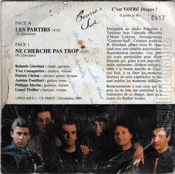 [Pochette de Les partirs (COURRIER SUD) - verso]