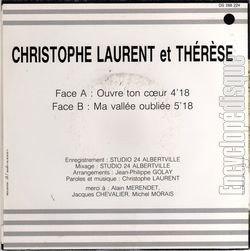 [Pochette de Ouvre ton cœur (Christophe AURENT et THRSE) - verso]