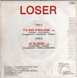 [Pochette de Y’a pas d’malaise (LOSER) - verso]