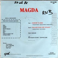 [Pochette de March, tu dors (MAGDA) - verso]