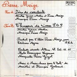 [Pochette de Zro de conduite (Pierre MEIGE) - verso]